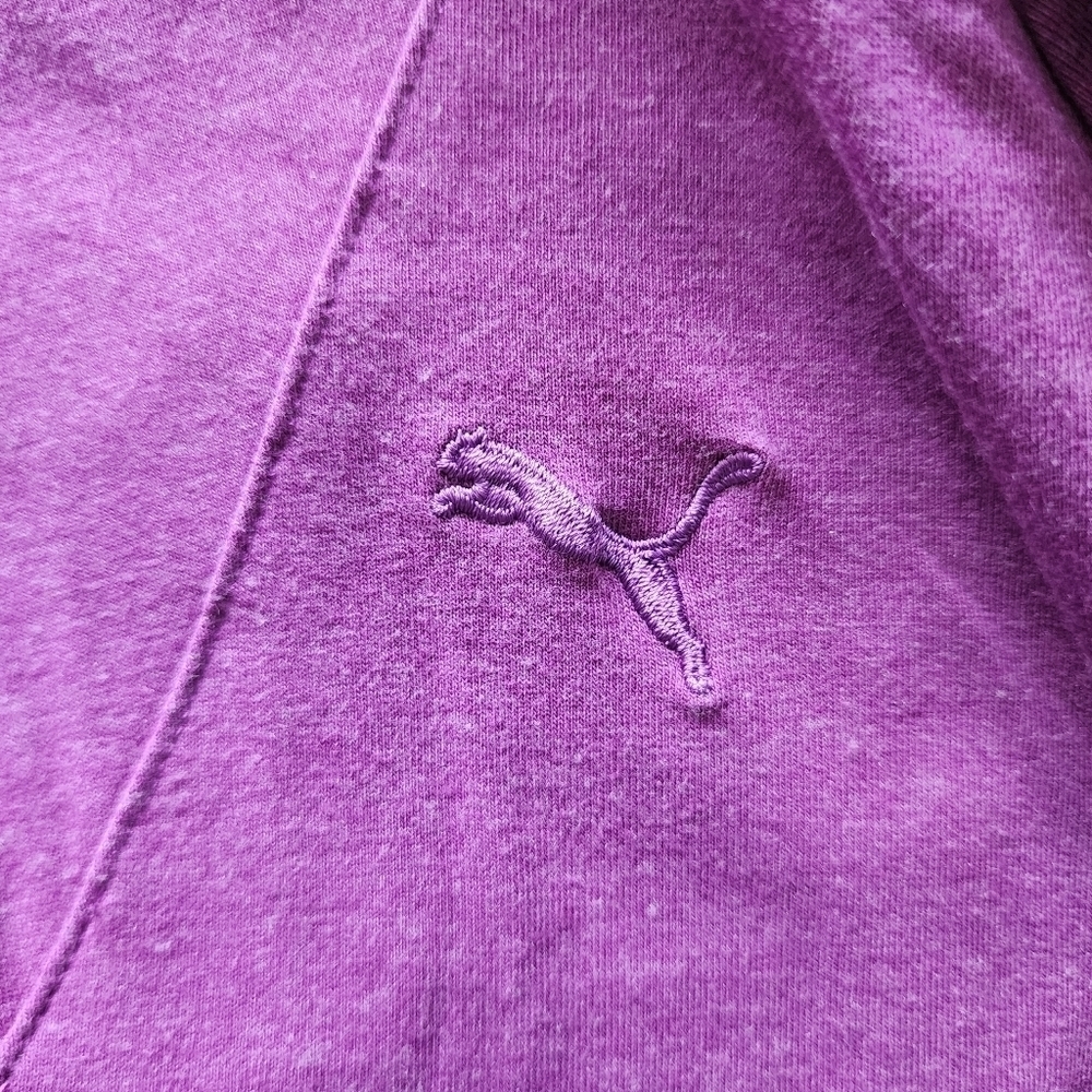 Puma V-Neck Hoodie Hooded Sweatshirt Women's Medium M Athletic Athleisure EUC - Picture 3 of 7